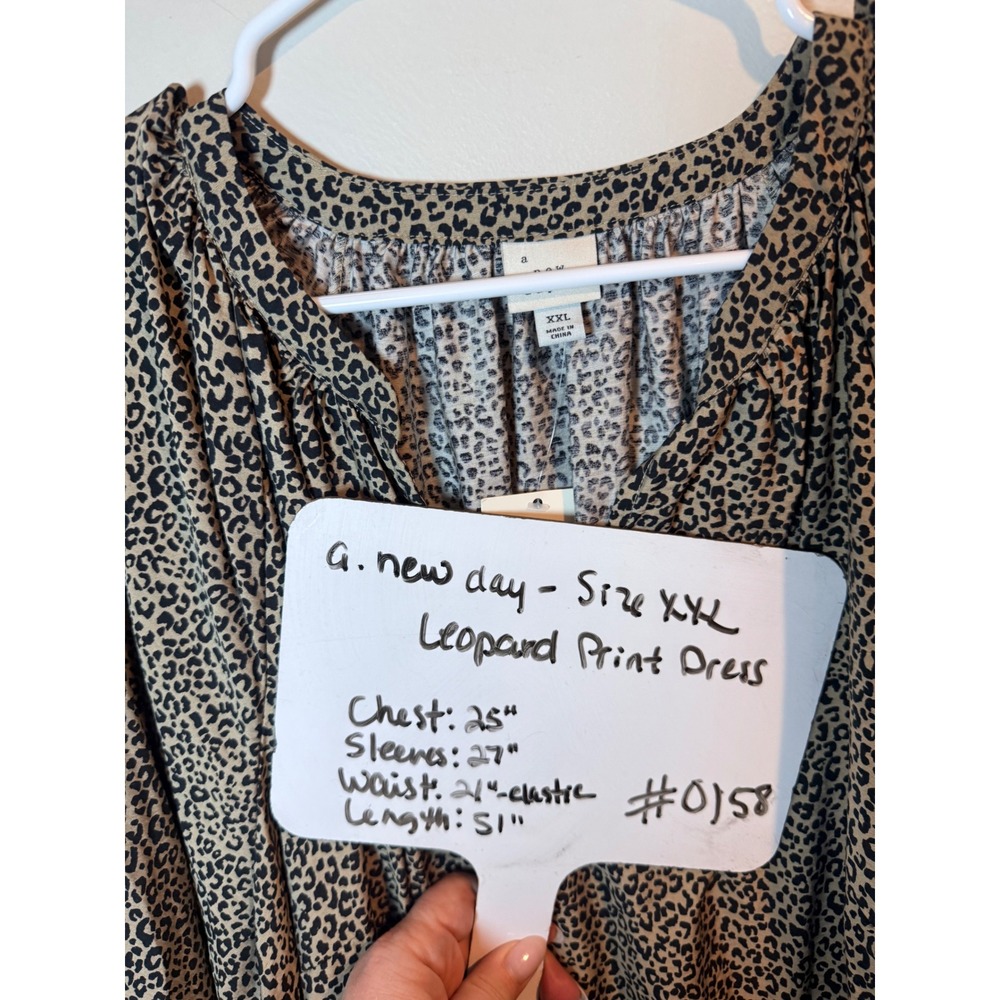 NWOT A new day Tan Leopard Print Maxi Dress - Picture 9 of 9